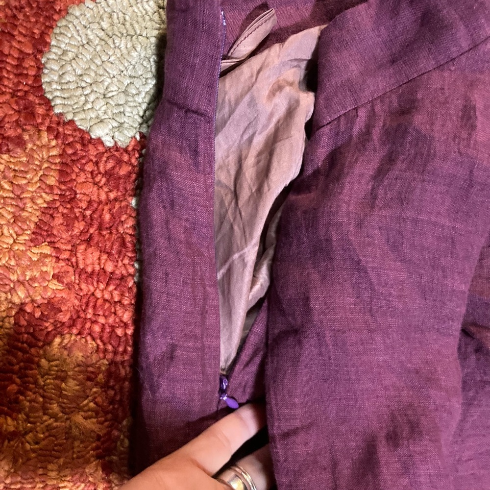 NEW XL Linnennaive Maxi Cherry 22 Skirt in Plum Purple. Linen. Lined. Pockets. - Picture 12 of 12